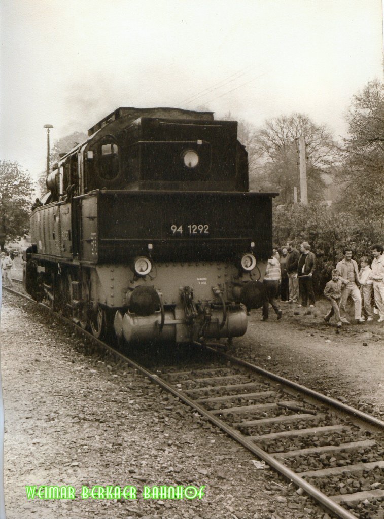 94 1292 rangiert im Weimar, Berkaer Bahnhof - vor 1989