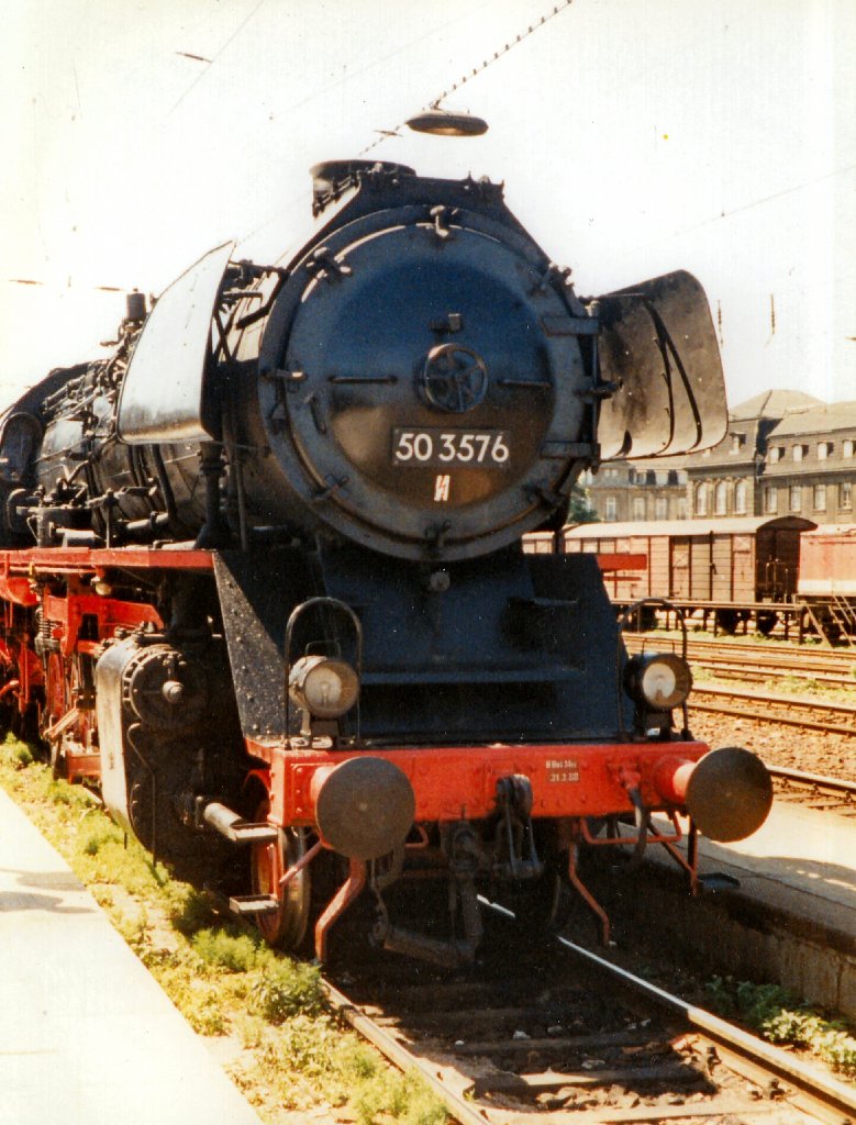 BR 50 in Erfurt Hbf, vor 1990