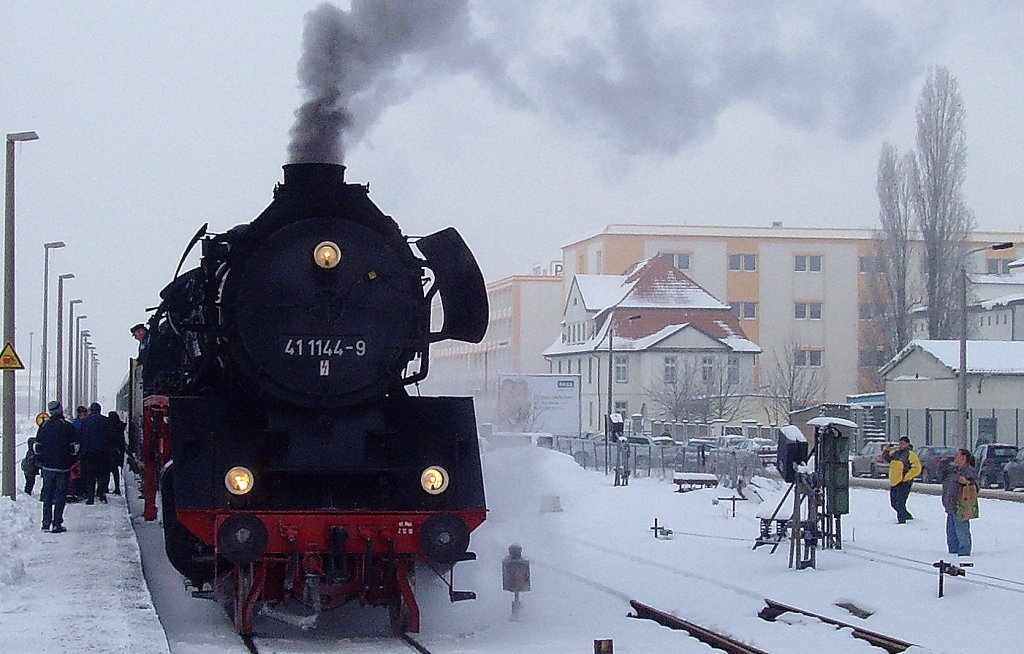 Dampfzug mit BR 41 in Erfurt-Nord, 3.12.2010