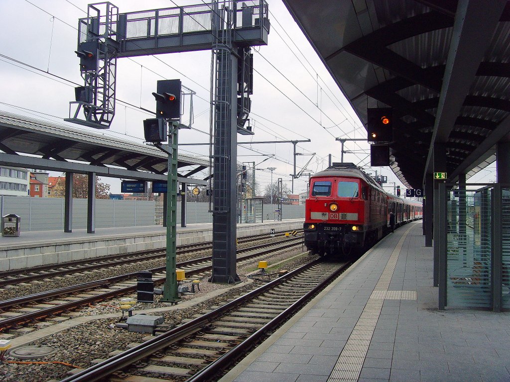 Einfahrt in den Erfurter Hauptbahnhof, 21.1.2011