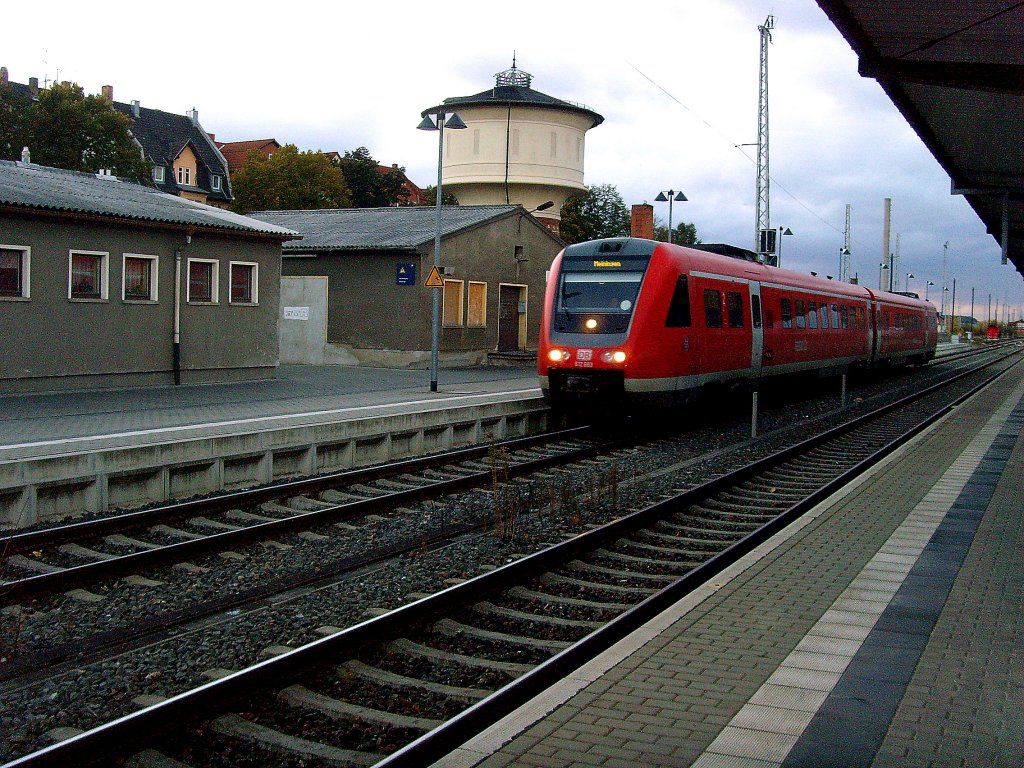 EINFAHRT VT 612 in den Bhf Arnstadt   2010