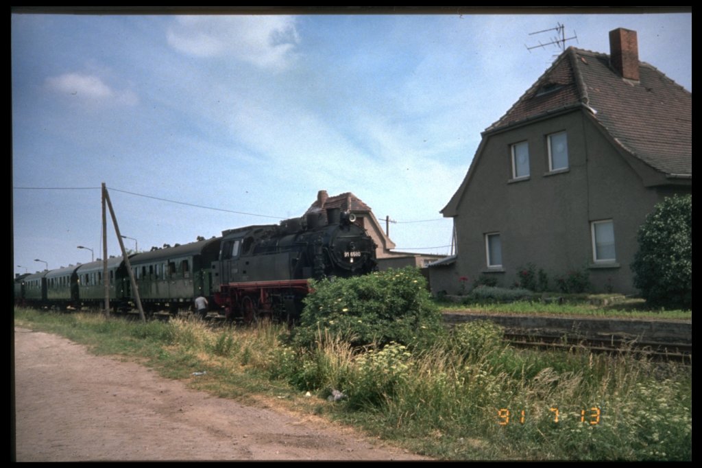 Endstation Bindersleben der Traditionsbahn Erfurt-West, um 1991