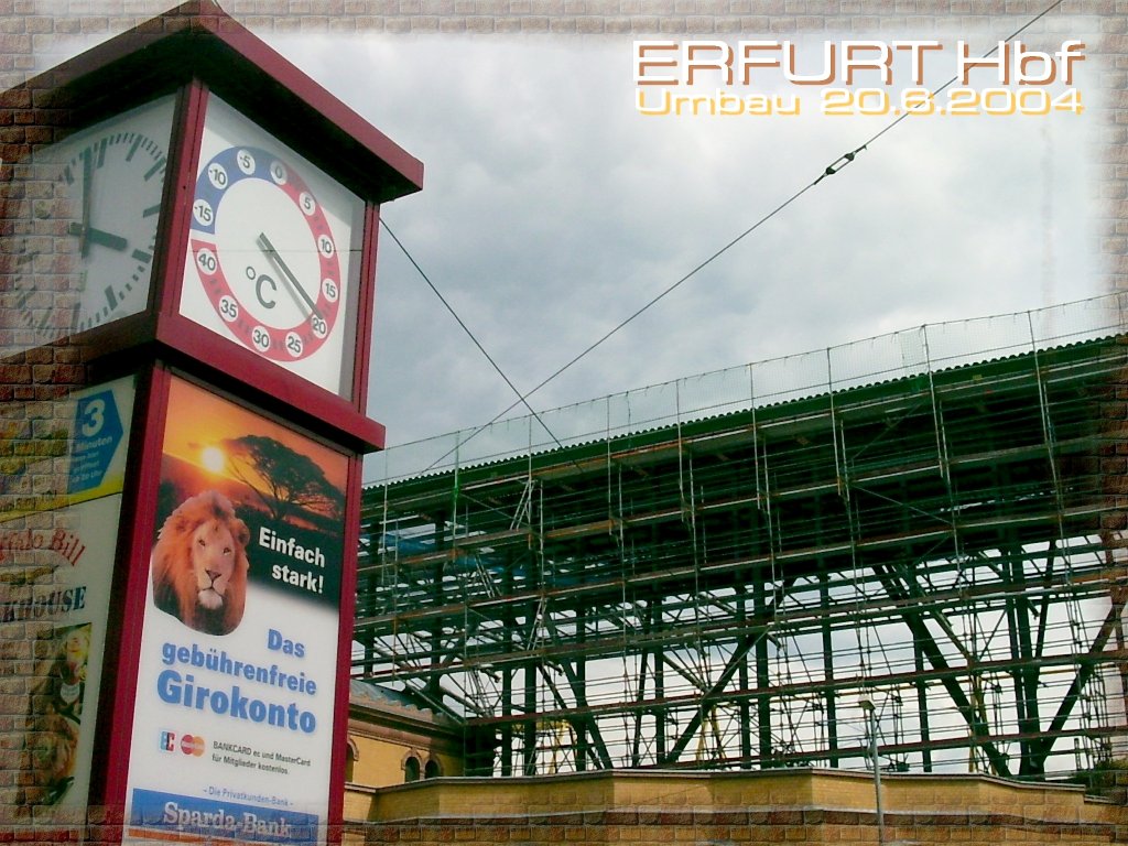 Erfurt Hbf whrend des Umbaus 2004