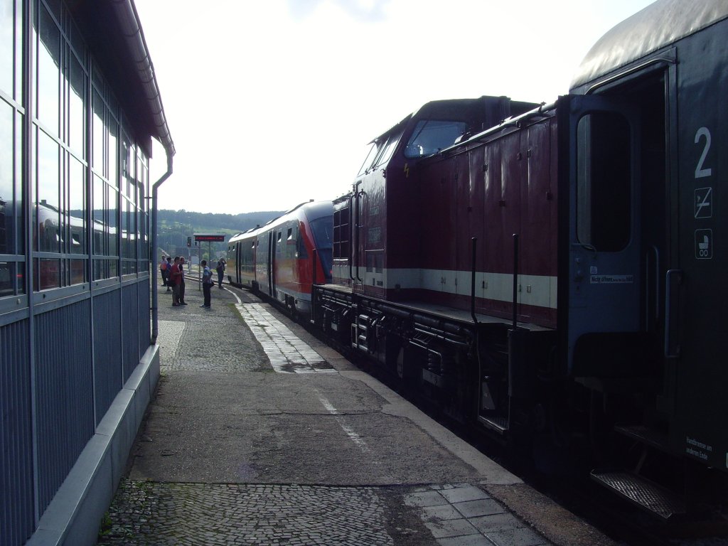Hochbetrieb im Bahnhof Rottenbach, 14.8. 2010