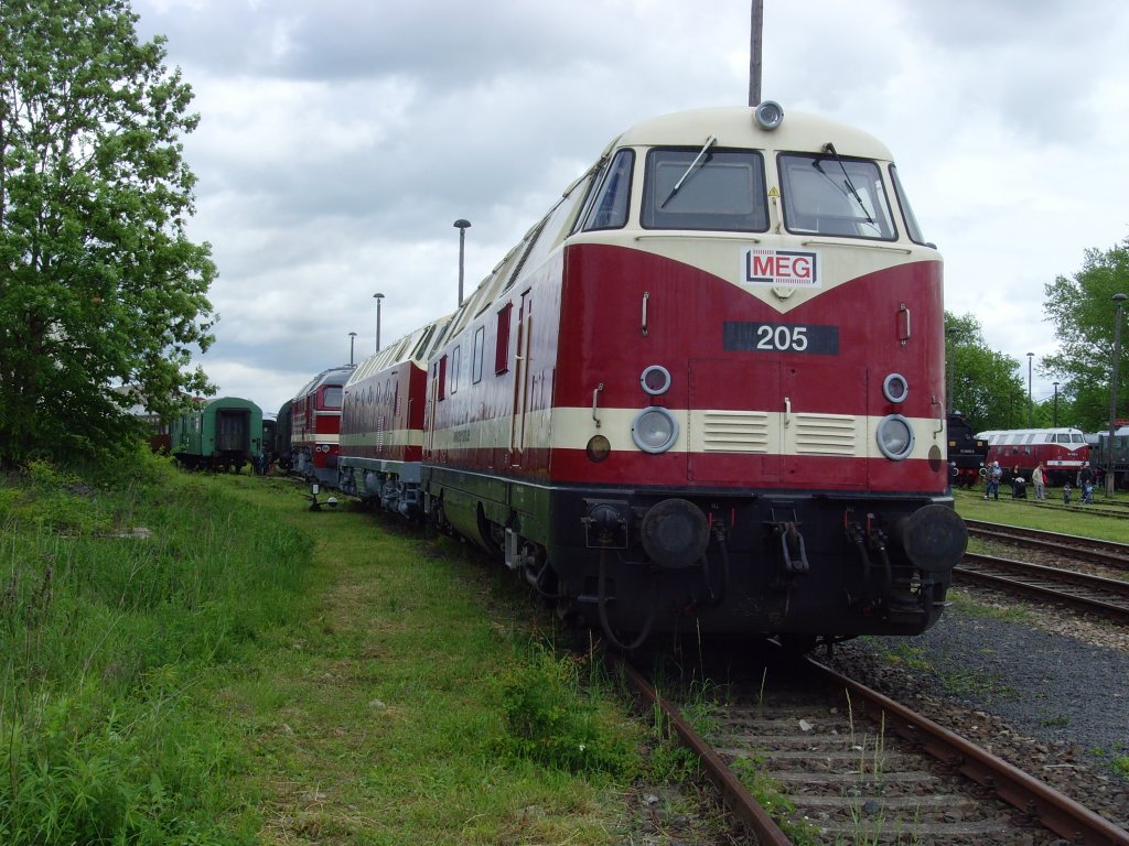 MEG 205 (ex V180, 118) im Bw Weimar Mai 2010