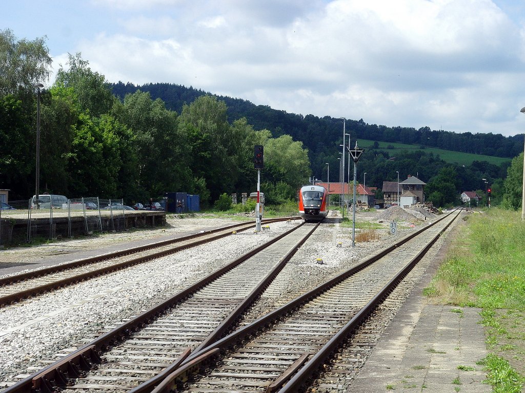 Rangierfahrt BR 642 in Rottenbach, 14.8.2010
