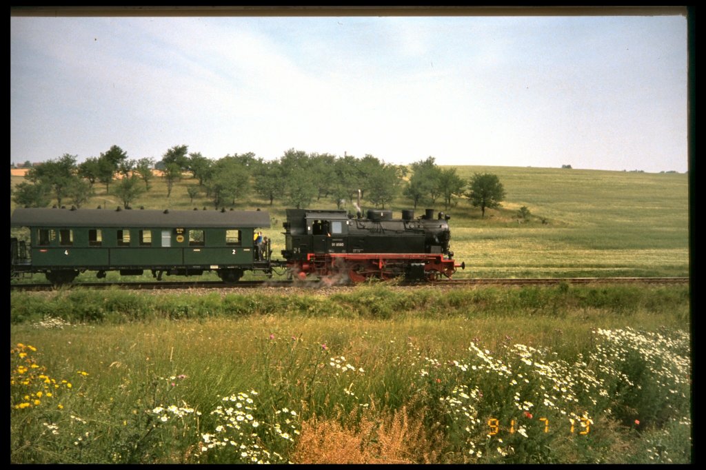 Traditionsbahn Erfurt-West bei Alach, 1991