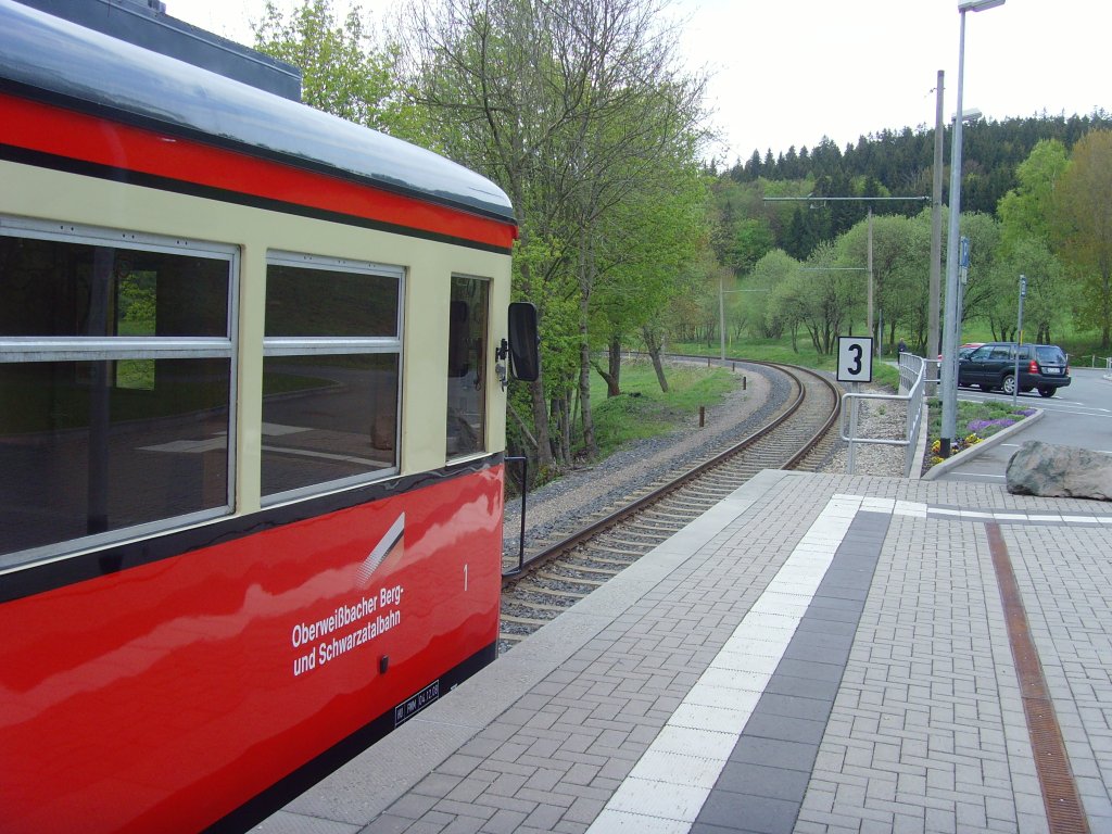 Triebwagen im Bhf Cursdorf, 2010