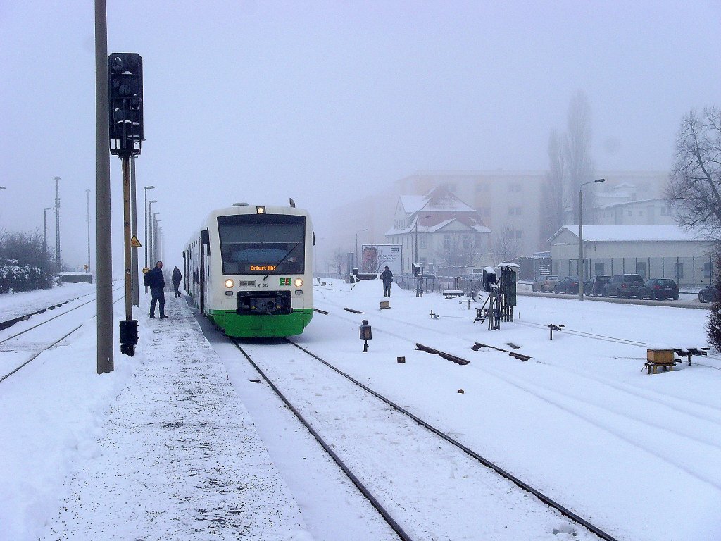 Triebwagen der EIB in Erfurt-Nord, 3.12.2010
