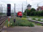 Einfahrt Pendelzug in den Bahnhof Weimar mit ex V100 der DR