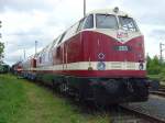  Ehem. Diesellokomotiven der DR heeute ausgestellt im Bw Weimar,Mai 2010