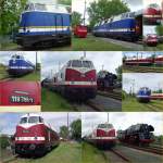 Diesellokomotiven im Mai 2010 im Bw Weimar