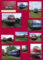Diesellokomotiven im BW Weimar (Montage)