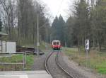 flachstrecke/67947/triebwagen-kommt-aus-cursdorf-zum-hp Triebwagen kommt aus Cursdorf zum Hp Oberwei0bach, 2010