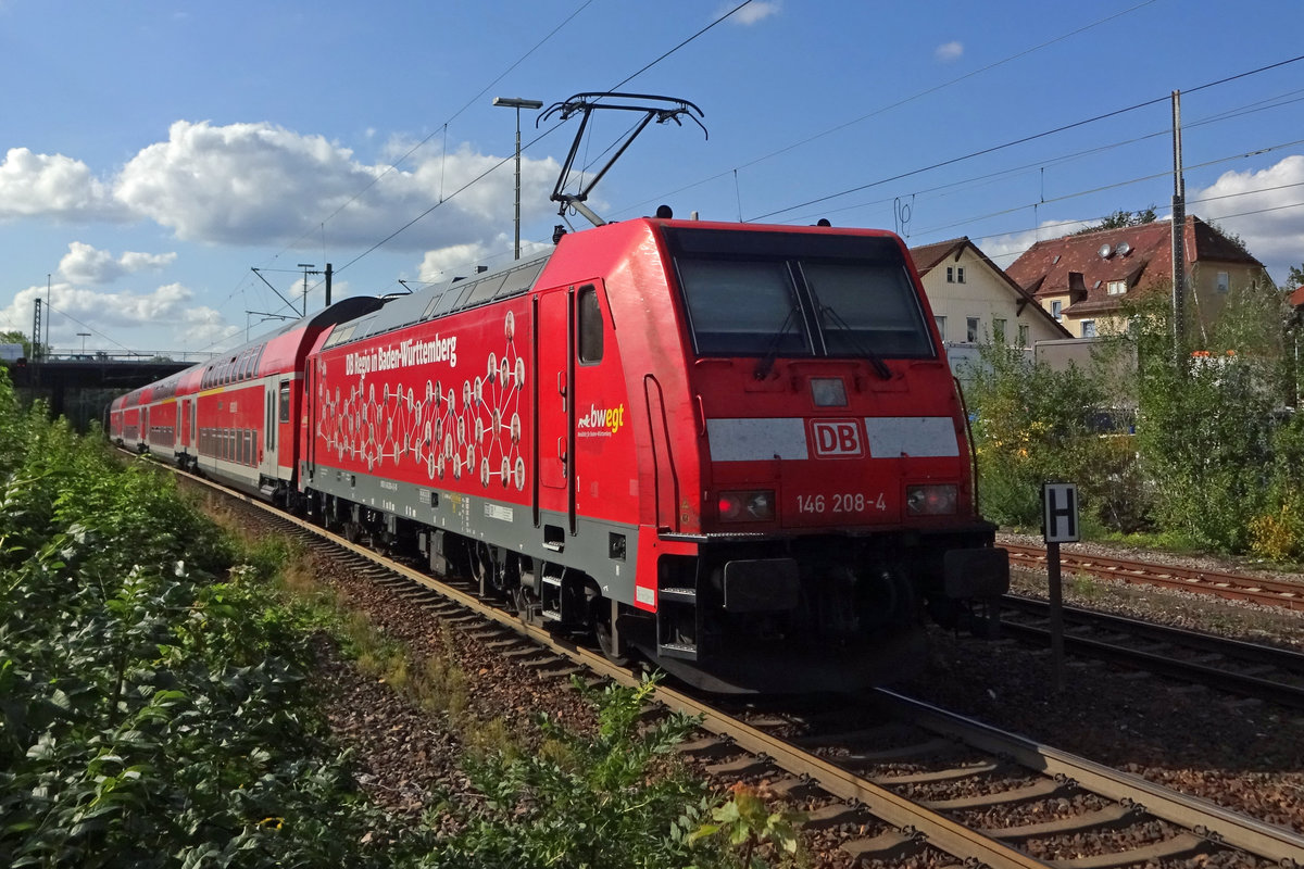 Am 14 September 2019 verl�sst 146 208 G�ppingen.