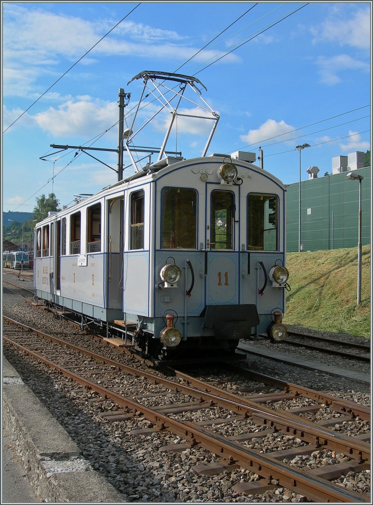 Blonay Chamby Pfingsfestival: der MOB BCFe 4/4 N� 11  in Blonay.
23. Mai 2015