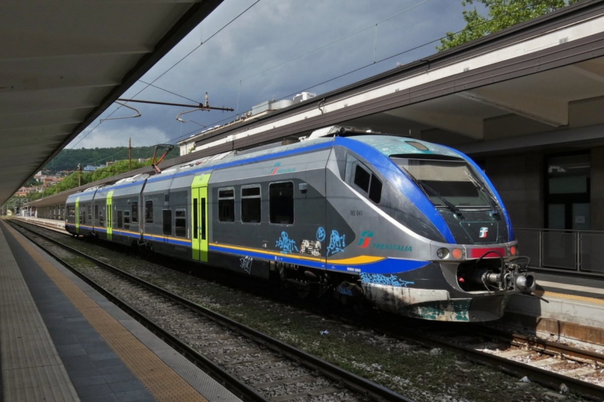 Der FS Minuetto ALe 502 041, steht im Bahnhof von Ferrara zur Abfahrt bereit. 05.05.2025