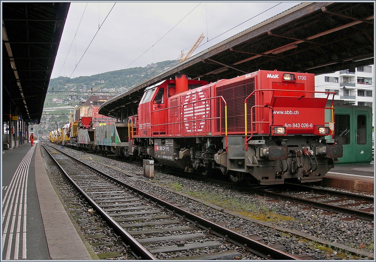 Die SBB Am 843 026-6 in Vevey.
11.08.20017