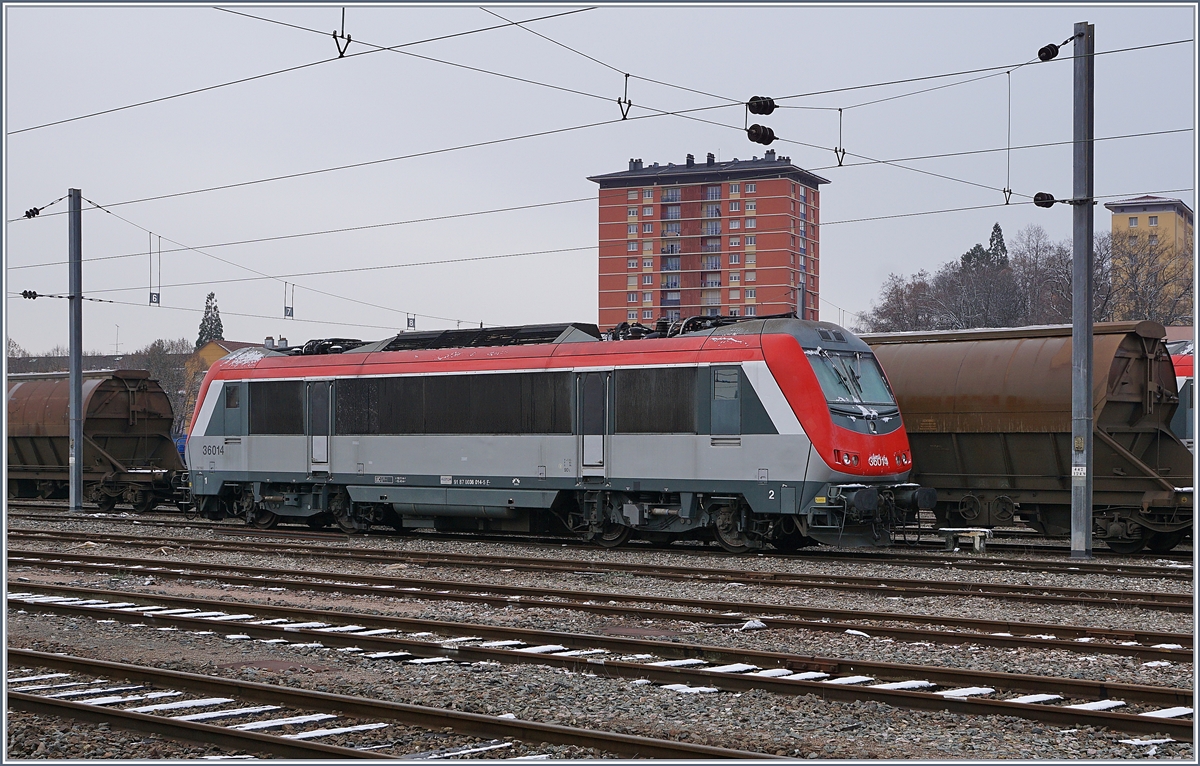 Diese schöne Lok scheint, glaubt man der UIC Nummer 91 87 0036 014-5 F-, noch niemandem zu gehören. 
Belfort, den 11. Jan. 2019