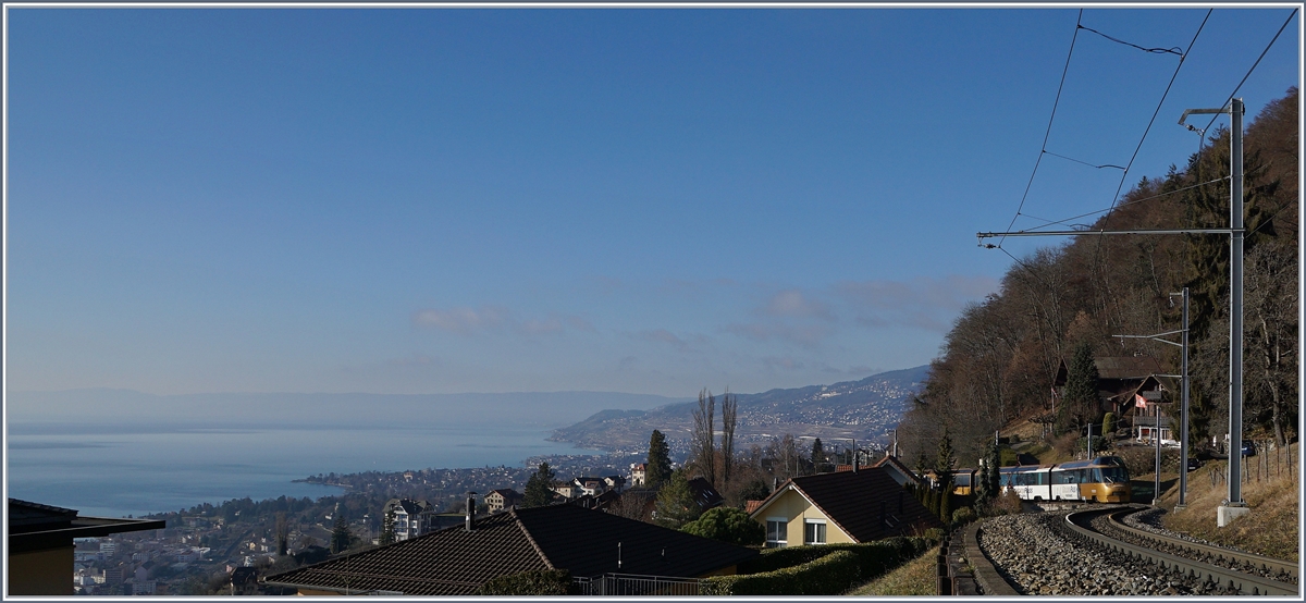 Grossartiger Ausblick über die Genferseeregion auf dem MOB Streckenabschnitt von Soncier nach Chernex.
27. Dez. 2016