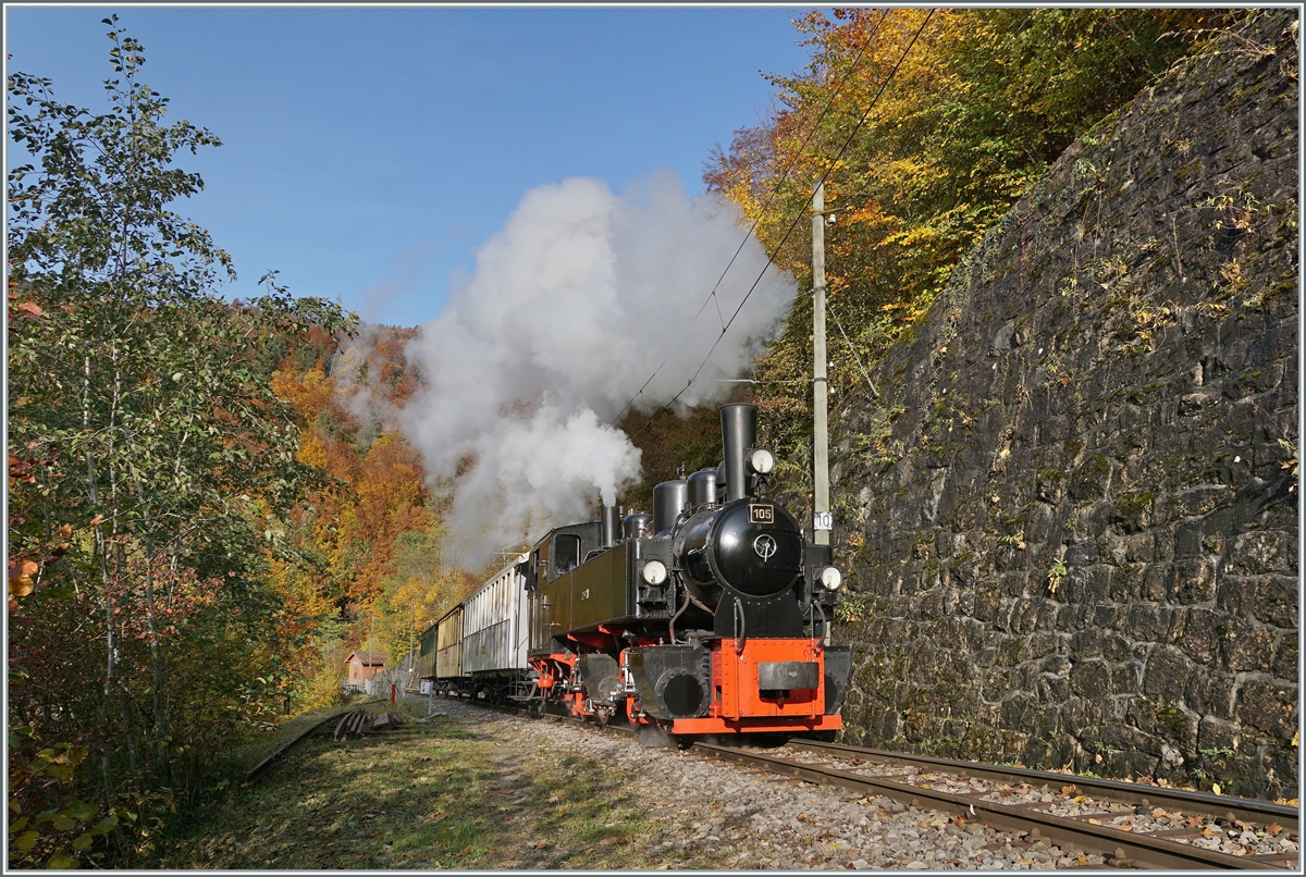  LA DER 2020 du Blonay-Chamby  / Saison Abschluss der Blonay-Chamby Bahn: Mit einem verstärkten Fahrplan und viel Dampf wird vor dem  Winterschlaf  nochmals viel Betrieb gemacht. Nach der langsamen Fahrt über das Baye de Clarens Viadukt, dampft die G 2x 2/2 105 nochmals recht feste, um die Steigung nach Chamby zu bewältigen. 

24. Okt. 2020