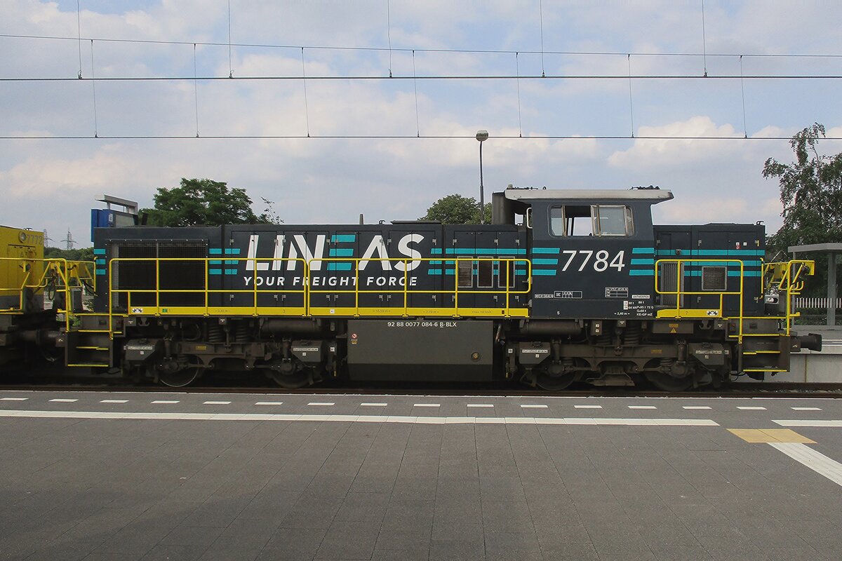 Lineas 7784 steht am 10 Juni 2018 in Blerick nach Ende einer Ausstellung.