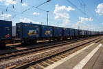 2 x 4-achsiger Flachwagen in Sonderbauart (Doppelwagen) bzw.