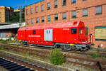 Der Koblenzer Hilfszug-Wagen 99 80 9370 061-0 D-DBMP der DB InfraGO AG (ex DB Netz AG / DB Netz Notfalltechnik) steht am 01 Juli 2025 beim Hauptbahnhof Koblenz.