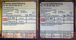   Anschriftentafeln der beiden Rutschenwagen (Schweres Nebenfahrzeug Nr.