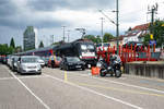 BAHN TOURISTIK EXPRESS  BTE AutoReiseZUG Hamburg - Lörrach  FERIENZEIT REISEZEIT  Impressionen  vom Autoverlad in Lörrach am 5.