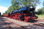 Gerade rechtzeitig betriebsf�hig ist 41 241 der VSM geworden und am sonnigen 3.September 2023 strahlt sie im vollen Pracht beim Einfahrt in Loenen mit ein Fotoguterzug w�hrend terug naar Toen, dass