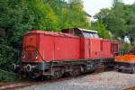   Die V100.01  (98 80 3202 066-7 D-ECCO) der  SETG - Salzburger Eisenbahn TransportLogistik GmbH aus Salzburg, ex DR V 100 066, ex DR 110 066-8, ex DR 112 066-6, ex DR und DB 202 066-7 ist wohl als