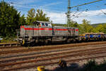 Nun drückt die 271 022-6 „Charlotte“ (92 80 1271 022-6 D-KAF) eine Vossloh/MaK G 1000 BB der KAF Falkenhahn Bau AG.