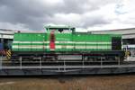 Werklok 22 (ex 293 025) der Erfurter Bahn befand sich am 19 September 2015 auf die Drehscheibe ins Bw Arnstadt.