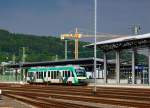   Der VT 255 (95 80 0648 155-9 D-HEB / 95 80 0648 655-8 D-HEB) ein Alstom Coradia LINT 41 der HLB (Hessische Landesbahn), ex VT 255 der vectus (hier noch in der Farbgebung) , fährt am 24.05.2015,