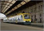 Zwei SWEG VT 650 in der  Bwegt -Farbgebung warten in Strasbourg auf die Abfahrt nach Offenburg.