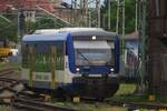 NEB VT 007 treft als RB aus Frankfurt-am-Oder in Angermünde ein, 23 Mai 2023.