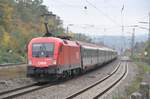 ÖBB 1016 036-4 mit EC Mozart im Sandwich mit 1016 003-4 in Westerstetten am 07.10.2010.