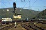139 559-9; 110 390-2 und 194 012-1 in Schubbereitschaft in Geislingen Steige am 22.10.1983.