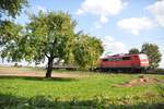 111 032-9 mit Nahverkehrszug bei Neu-Ulm Puhl am 23.09.2011.