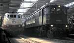 E 03 001 und 116 009-2 in der Ausstellung zum Jubiläum 100 Jahre DB Museum Nürnberg am 16.10.1999.