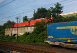 Ein etwas anderer „Erzbomber“, in Doppeltraktion die 185 300-1 (91 80 6185 300-1 D-DB) und die 185 347-2 (91 80 6185 347-2 D-DB) beide der DB Cargo AG.