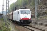 ITL 186 138 durchfahrt leise Bad Schandau am 12 April 2014.