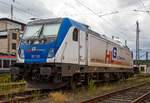 Die 187 320 (91 80 6187 320-7 D-Bebra) der HLG - Holzlogistik und G�terbahn GmbH (Bebra) ist am 31.07.2021 beim Hbf Siegen abgestellt.