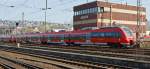 Zum erstenmal gesehen: 4-teilige Bombardier Talent II  442 267 und 442 218 abgestell am 24.03.2012 in Siegen vor den Stellwerk Siegen Fahrdienstleiter (Sf).