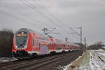 446 012 erreicht am 18.03.2018 als RB68 nach Frankfurt Hbf in Kürze den Bahnhof Bickenbach.