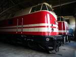 118 141-1 und 118 782-3 im Sächsischen Eisenbahnmuseum Chemnitz am 19.04.2017.