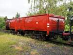 Hochbordwagen mit Bremserbühne DB 86 2841 Omm 52 im Eisenbahnmuseum Vienenburg am 19.06.2014.