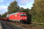Am späten Nachmittag von 21 September 2025 treft 245 021 mit der Sylt-Shuttle in Niebüll ein.