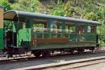 Donnerb�chsen Grossraumwagen 53 der IBS (Interessengemeinschaft Brohltal-Schmalspureisenbahn), abgestellt am 02.09.2012 im Schmalspur-Bahnhof Bohl der Brohltalbahn.